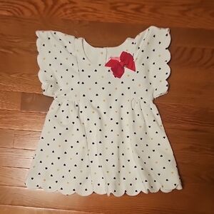 Isaac Mzrahi White Top Red Bow and Black Dots